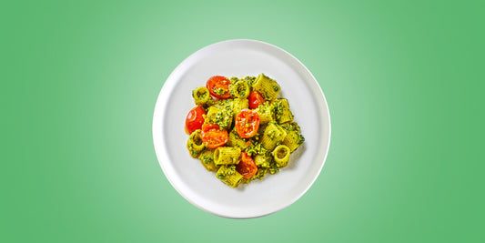 Pasta, pomodorini e pesto